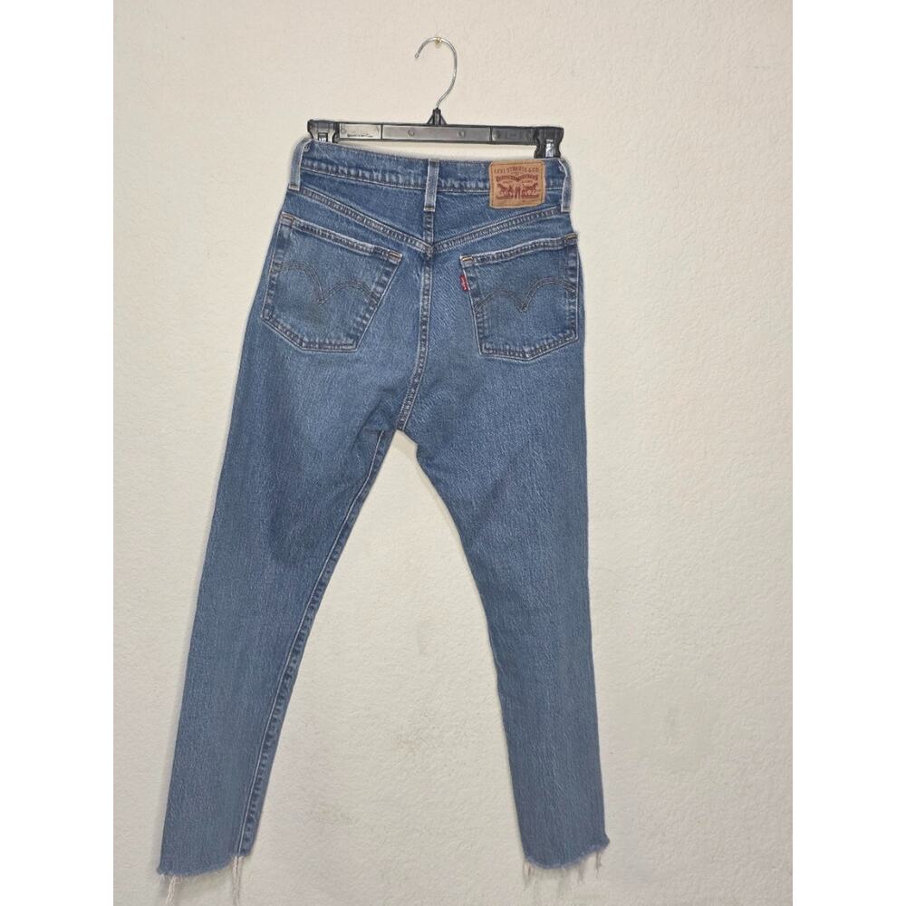 Levi's 501 S Skinny Jeans Womens 25x30 Distressed Raw Hem Denim Button-Fly - Picture 2 of 5